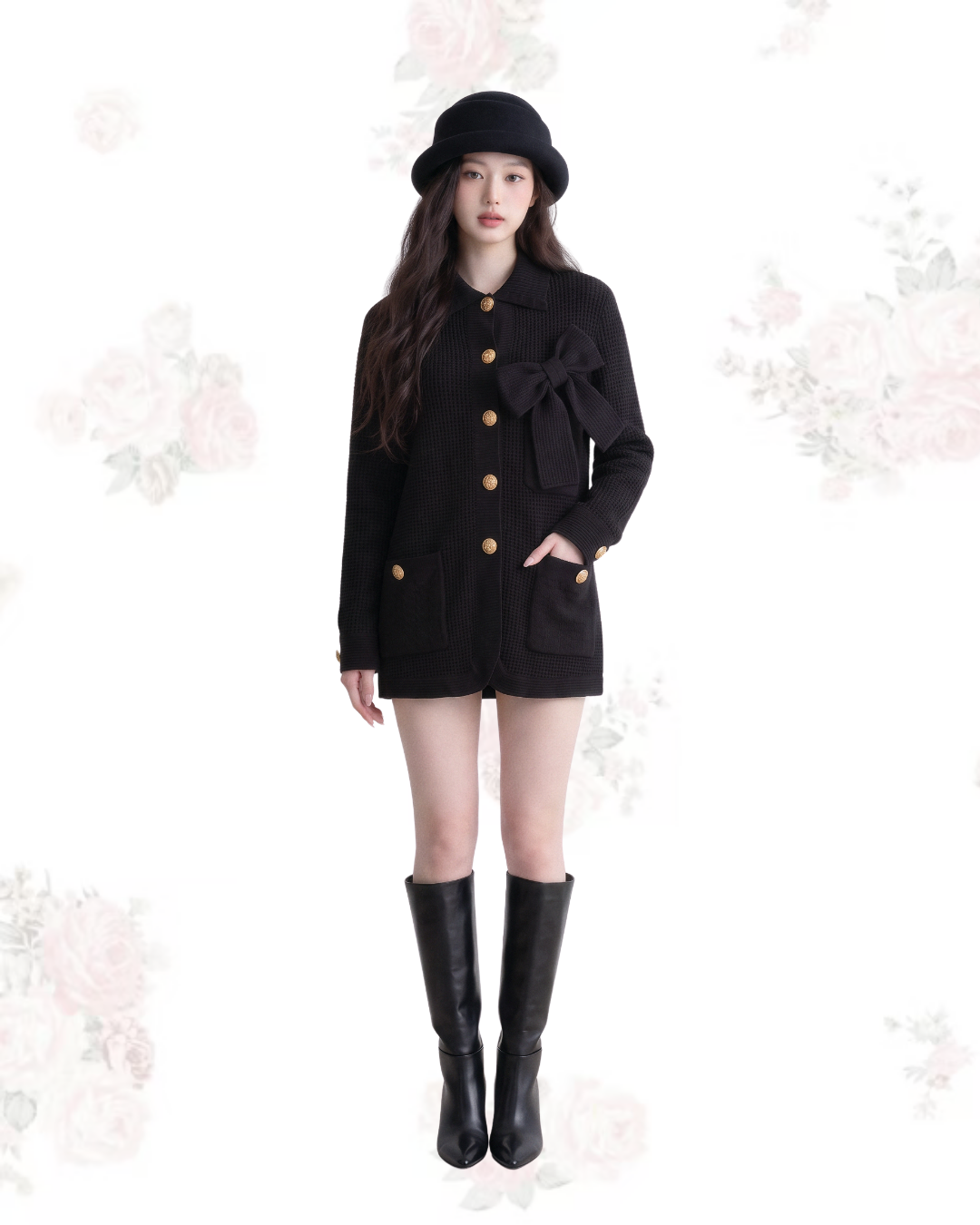 CLASSIC BOW KNIT JACKET