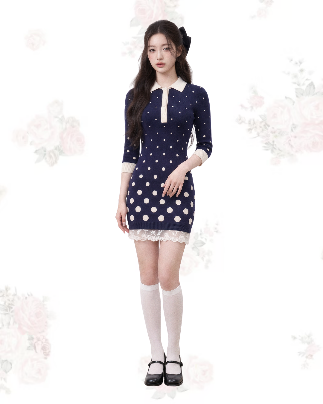 POLKA DOT KNIT DRESS