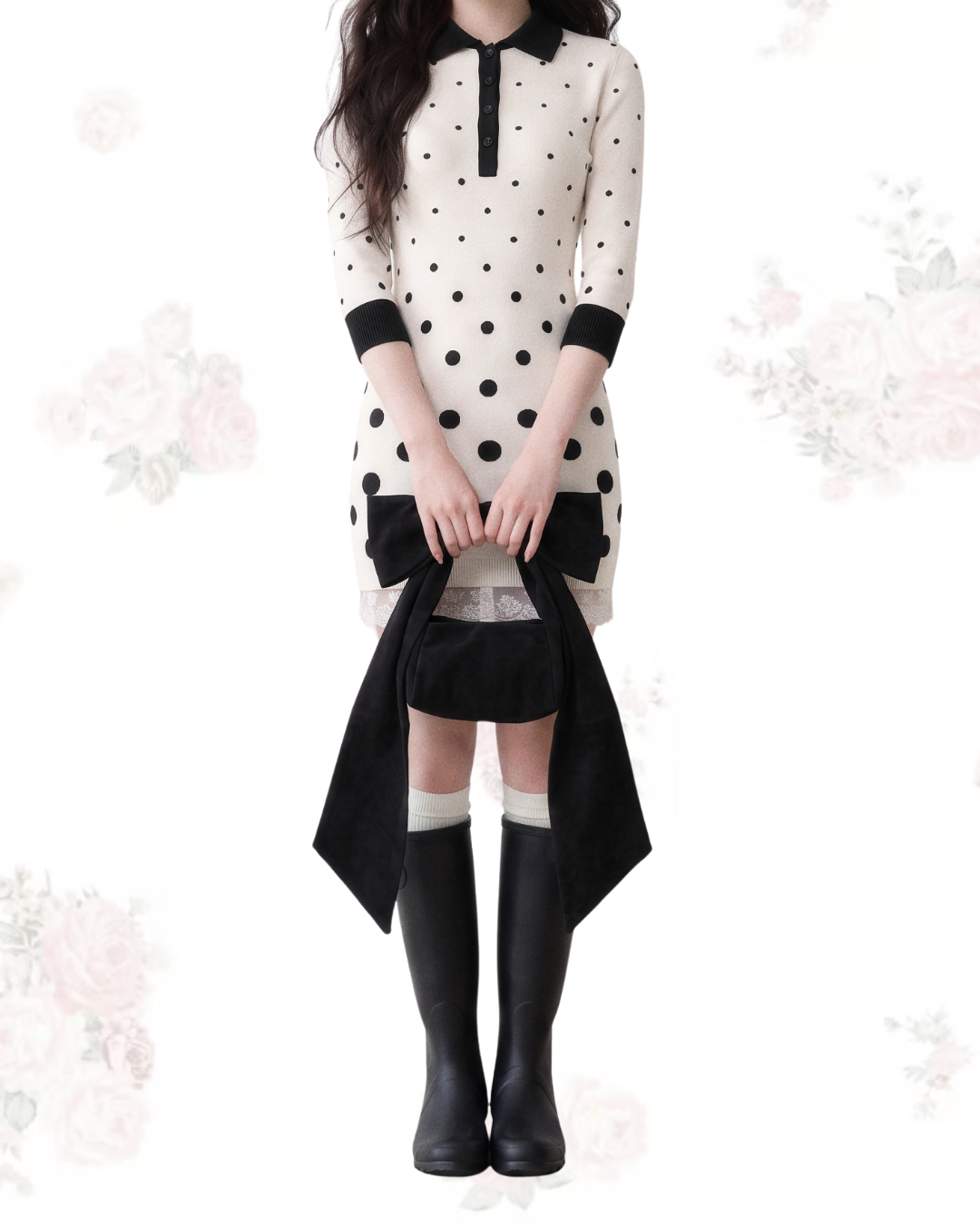 POLKA DOT KNIT DRESS