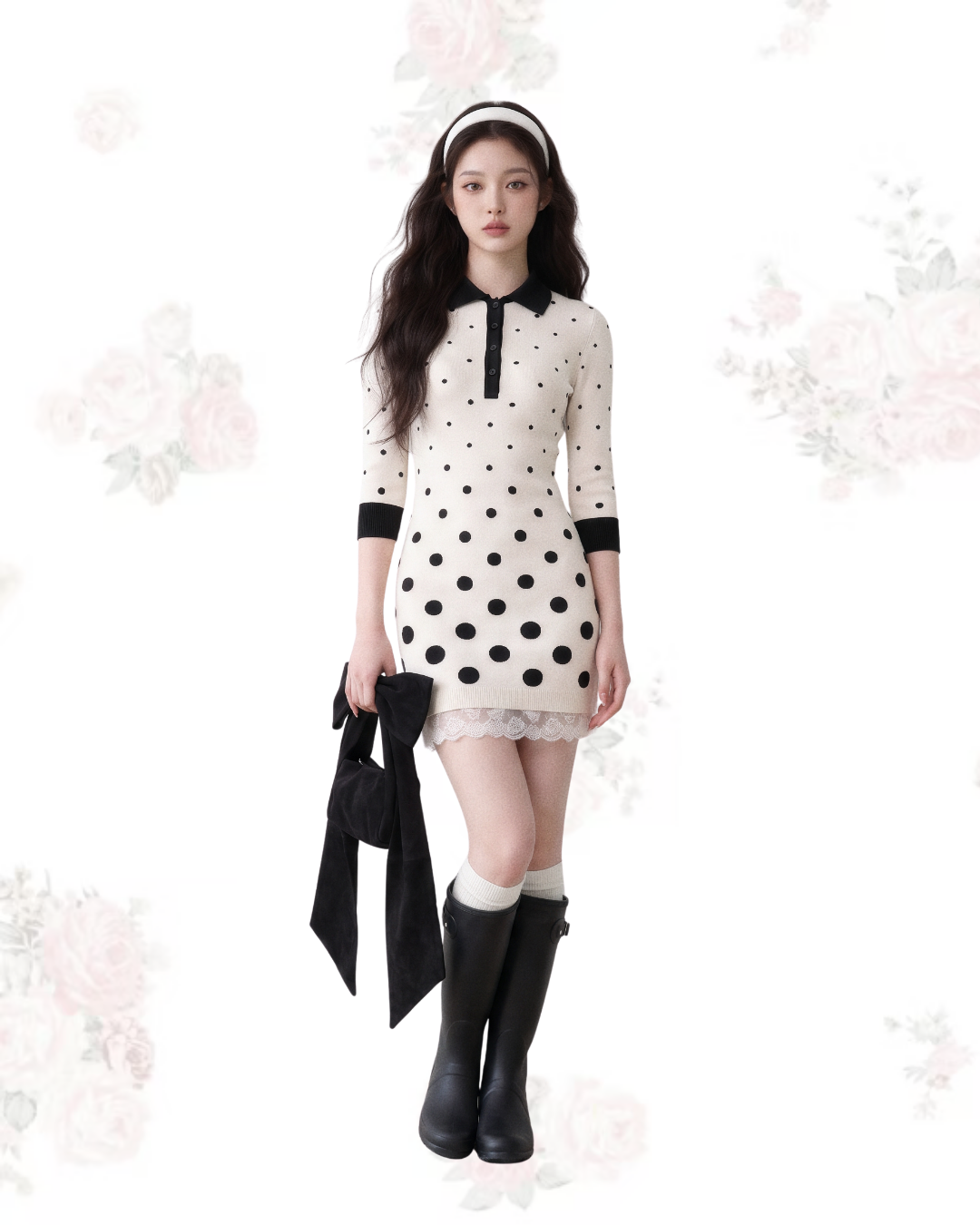 POLKA DOT KNIT DRESS