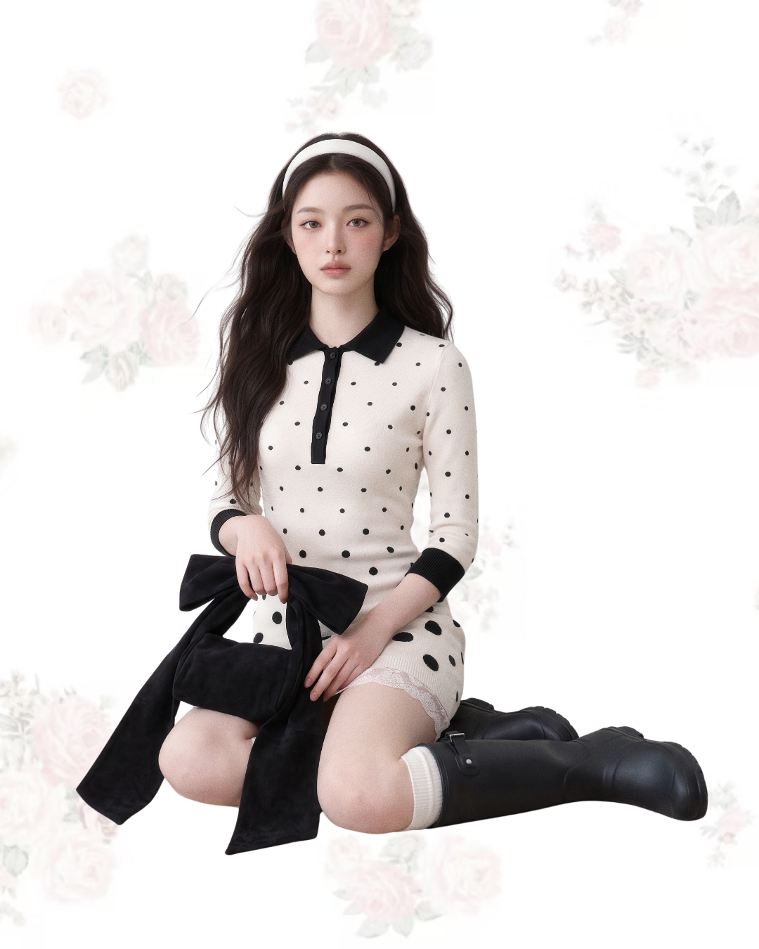 POLKA DOT KNIT DRESS