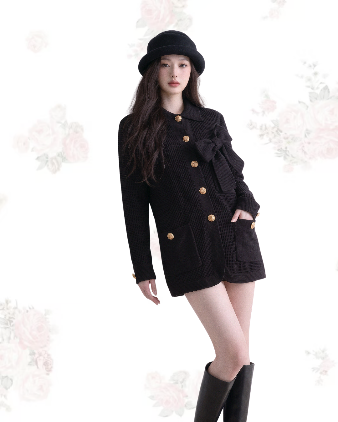 CLASSIC BOW KNIT JACKET