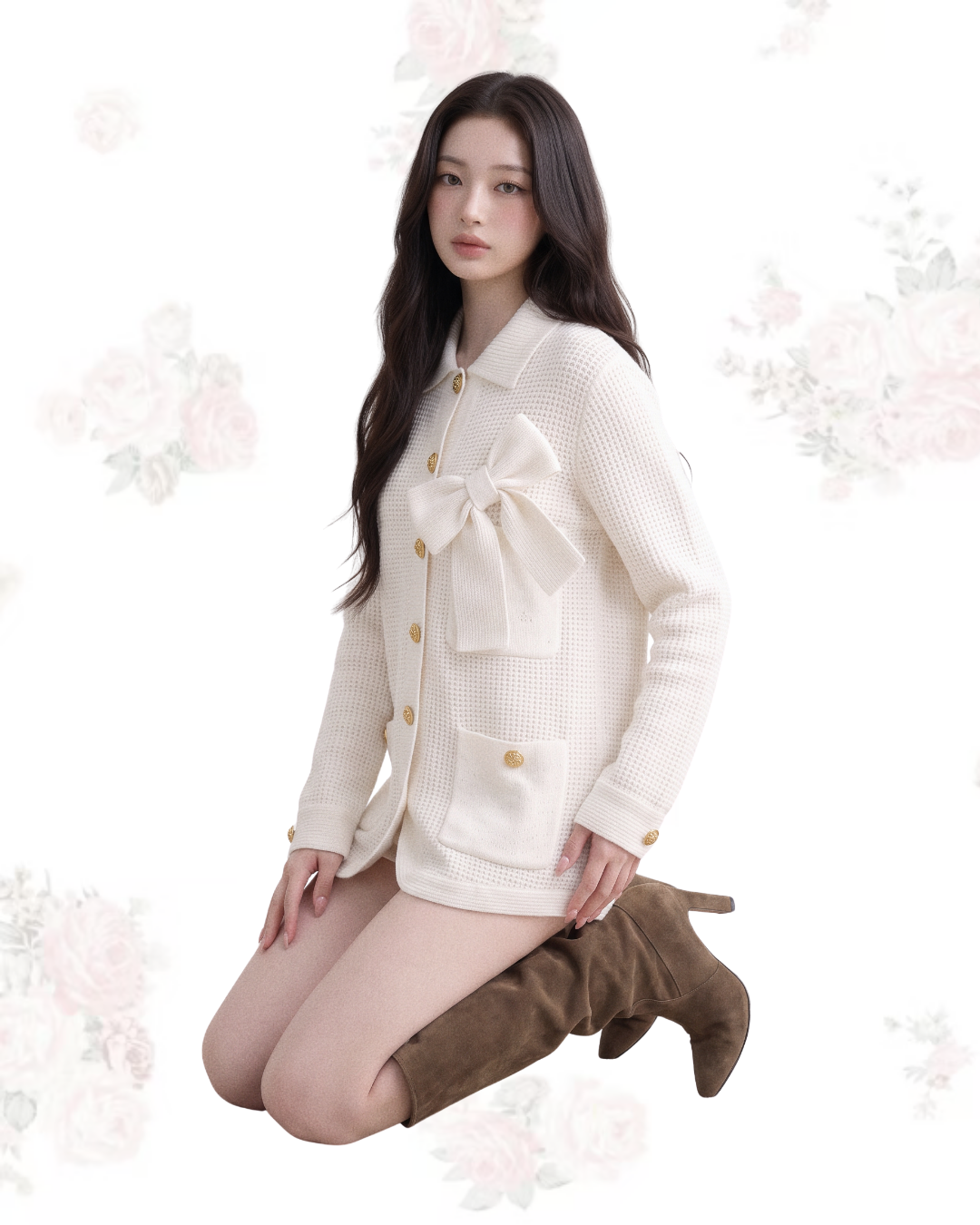 CLASSIC BOW KNIT JACKET