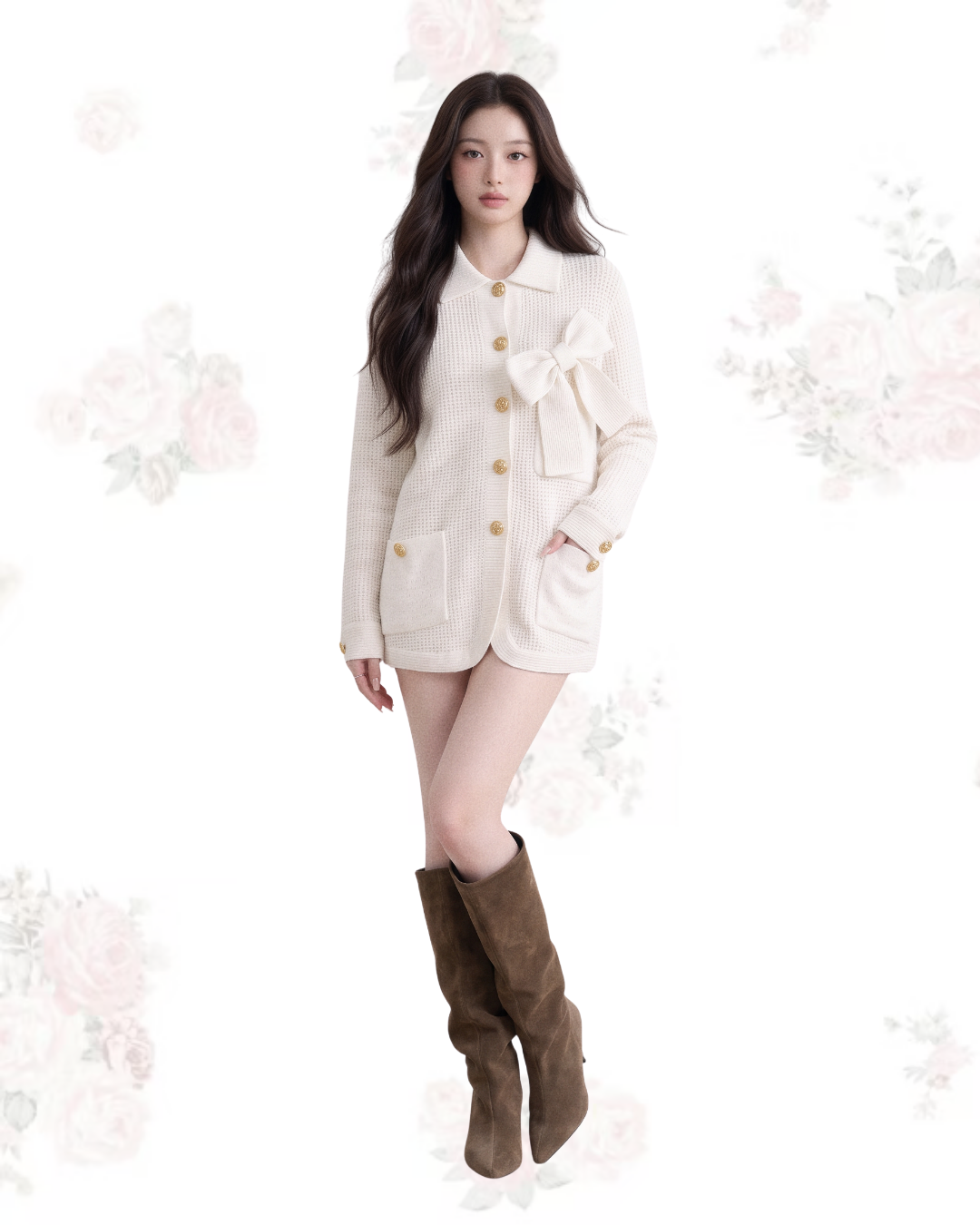 CLASSIC BOW KNIT JACKET