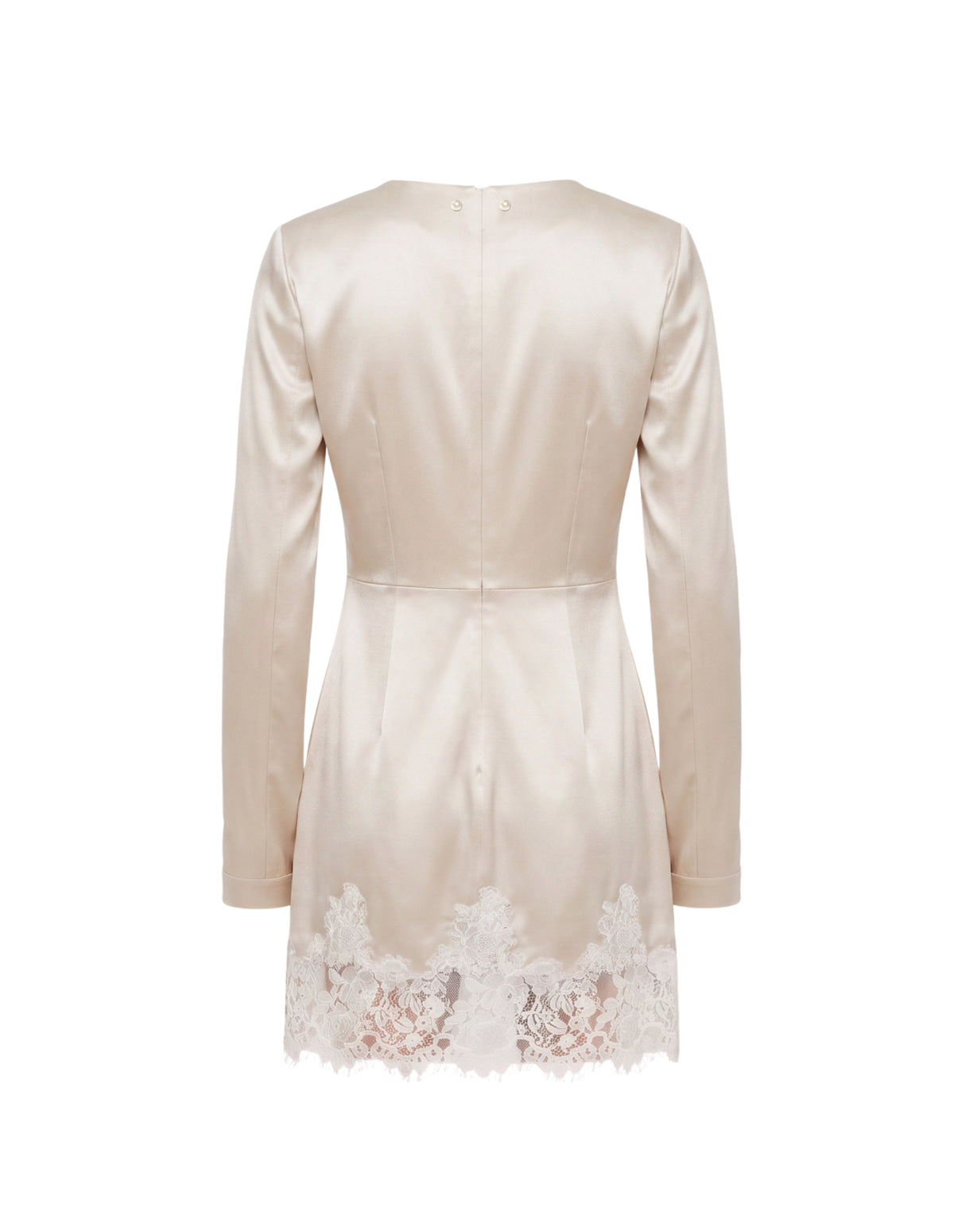 RIBBON LACE SATIN DRESS
