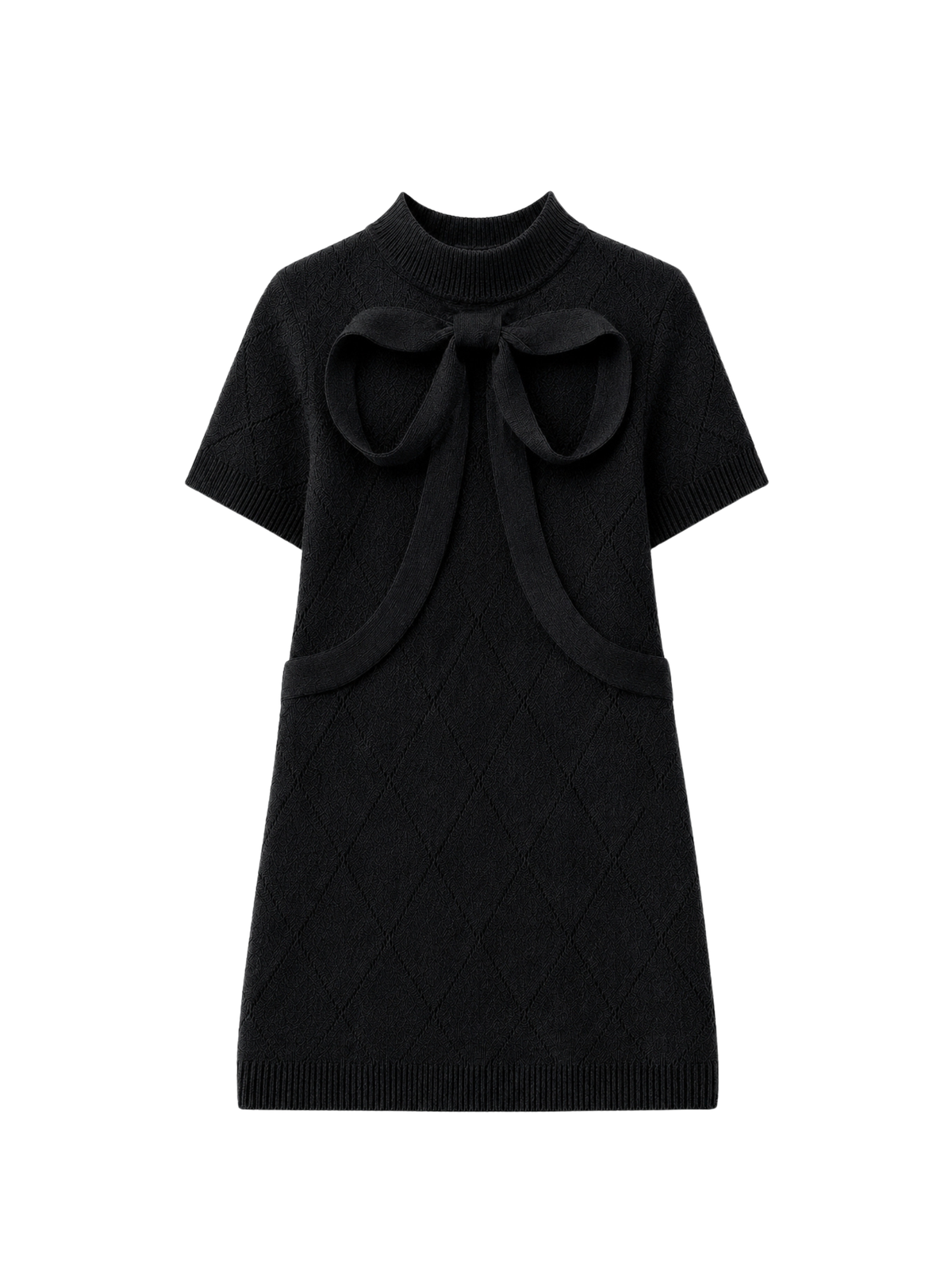 SCULPTED BOW KNIT DRESS